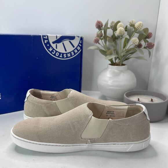 Birkenstock Barrie Slip On Shoes Sand Narrow Fit 1004549 Women 11/Men 9 Tried On - Picture 6 of 10